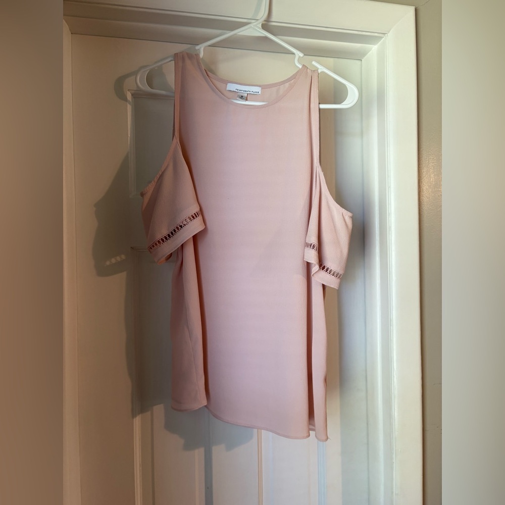 T.J.Maxx Light Pink Cold Shoulder Blouse